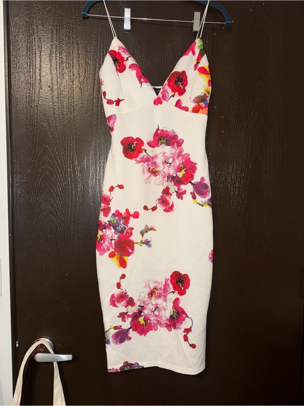 White Floral Bodycon Dress